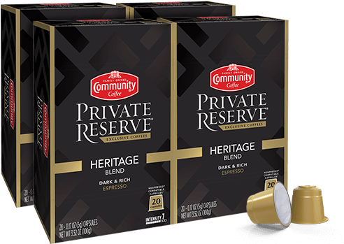 Heritage Blend Espresso Capsules 80 Count - Coffee (600x400), Png Download