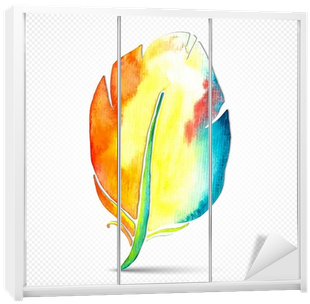 Vector Watercolor Feather Isolated Wardrobe Sticker - Watercolor Painting (400x400), Png Download