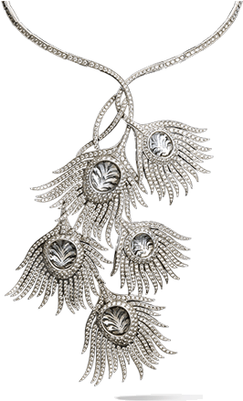 Collar White Peacock - Серьги Перо Павлина Купить (471x487), Png Download