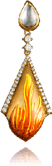 Column Of Enamel Channels Flame As White Diamond Earrings - Earring (400x400), Png Download
