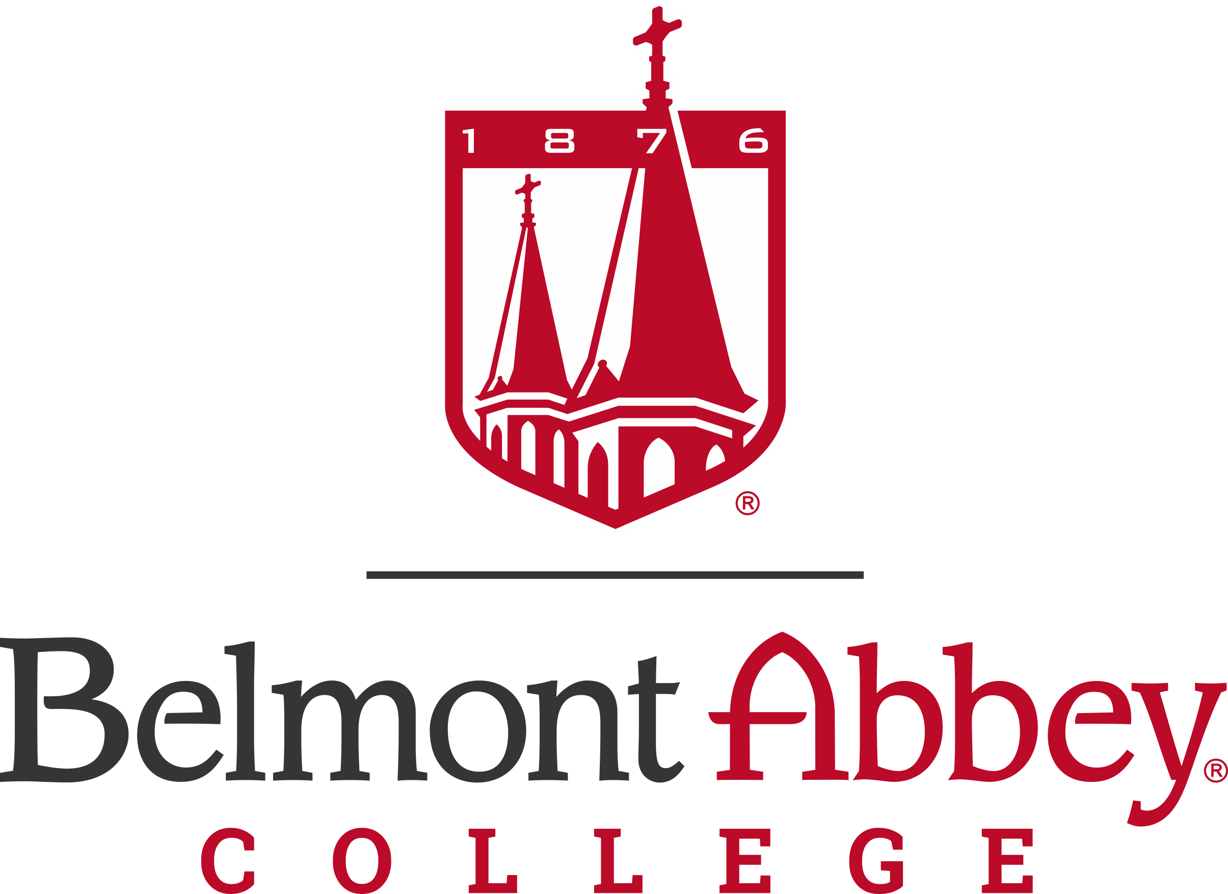 Belmont Abbey College Rgb Registered - Belmont Abbey College Logo (2410x1754), Png Download