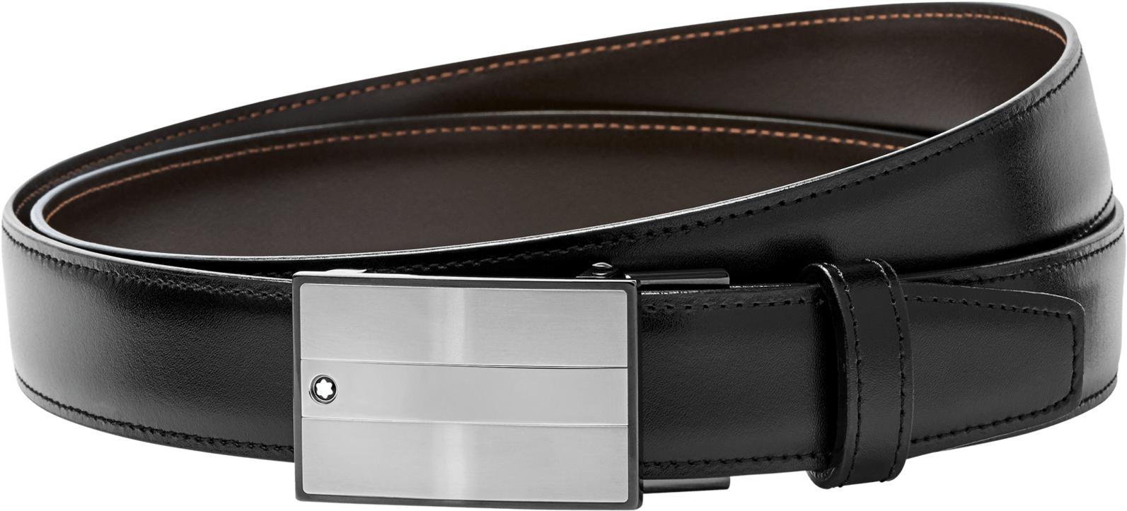 Vector Black And White Download Belts - Montblanc Reversible Non-perforated Leather Belt 114385 (1600x1600), Png Download