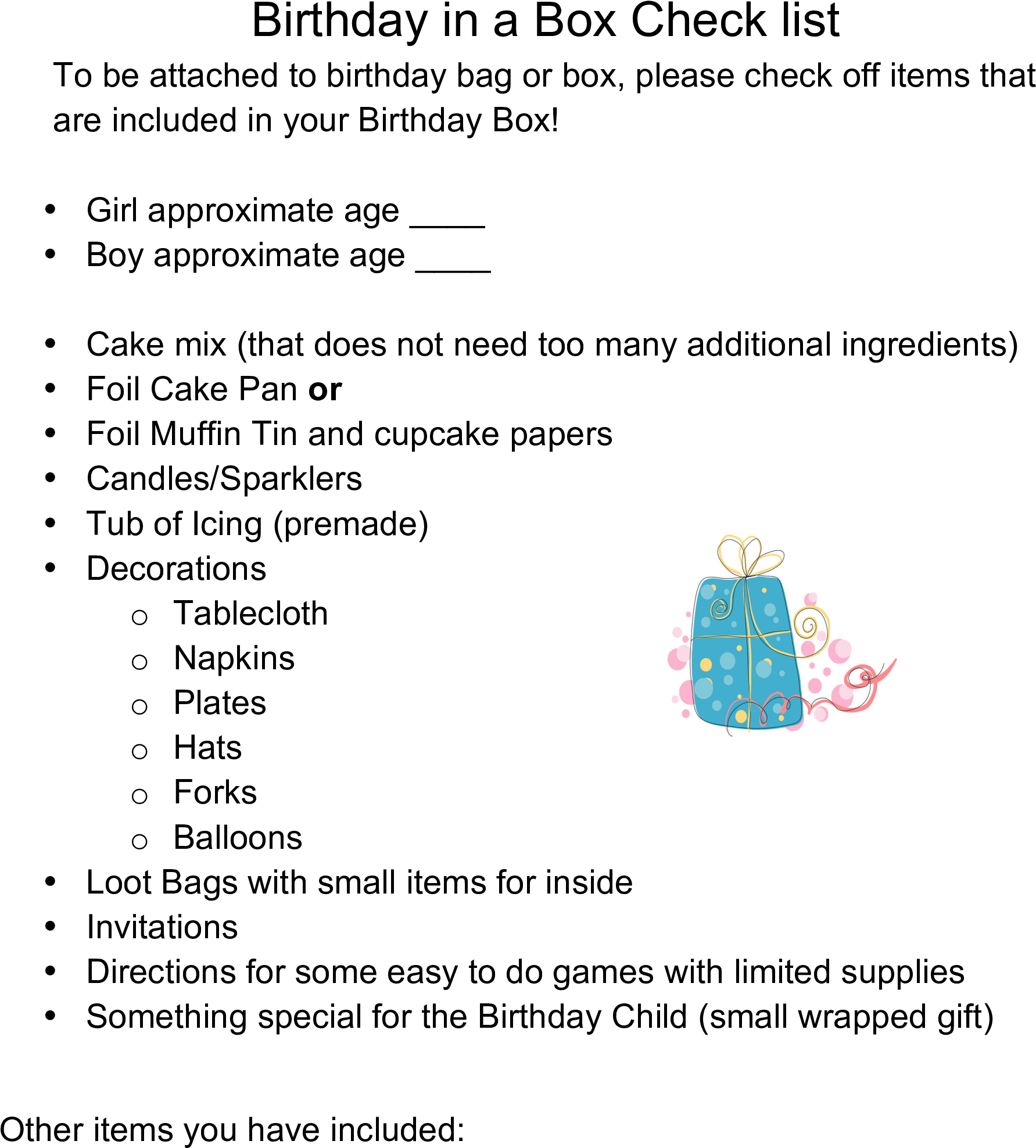 Birthday Party Checklist Main Image - Pretty Blue Present Throw Blanket (2550x3300), Png Download