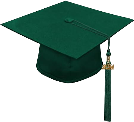 Grad Cap - Graduation Apparel Matte Black High School Cap (450x450), Png Download