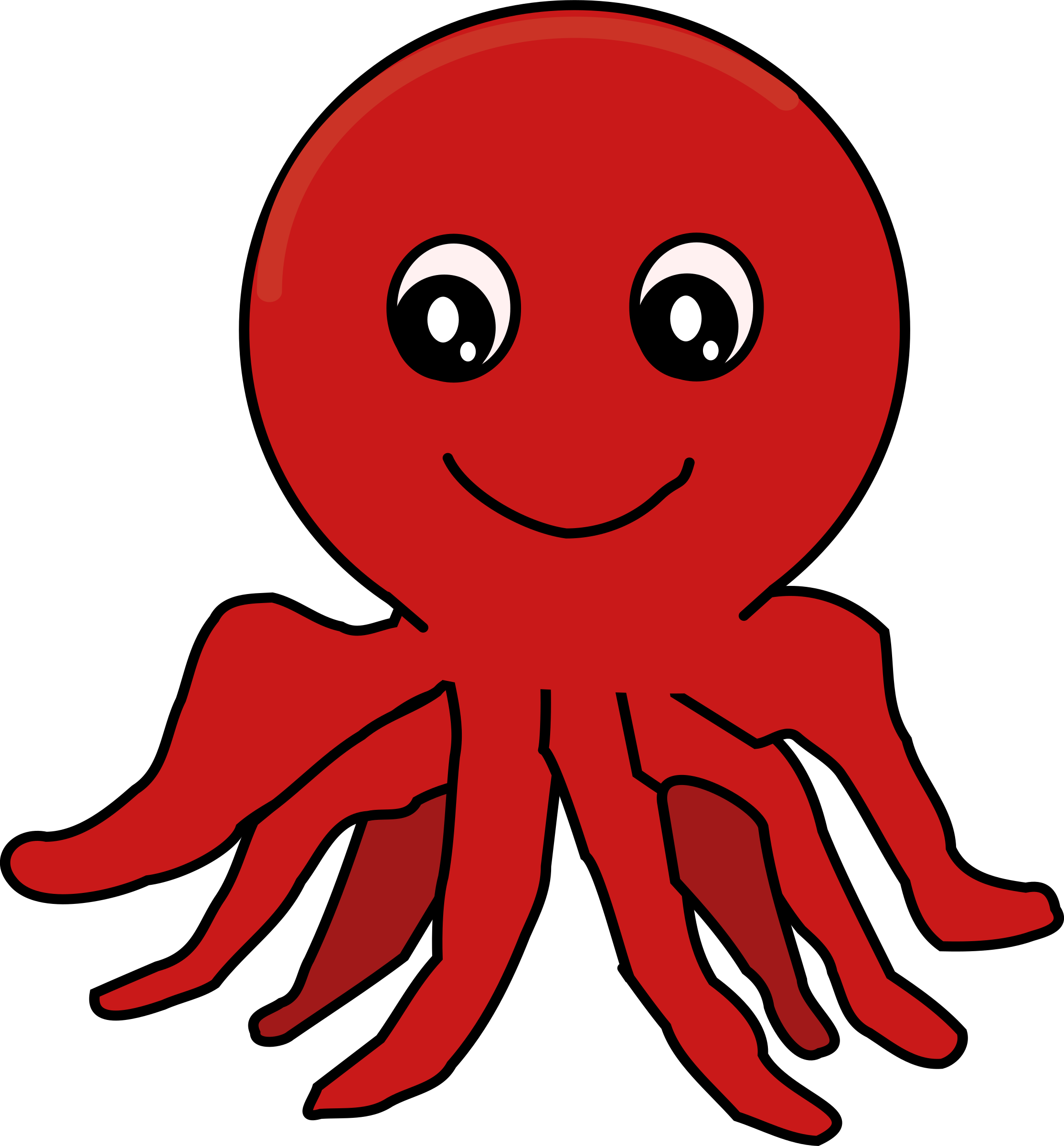 Octopus Cartoon Png - Octopus Clipart (2228x2400), Png Download
