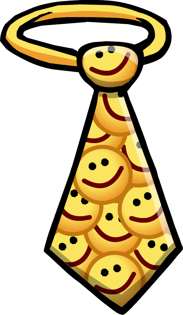 Smiley Necktie - Club Penguin Necktie (597x1029), Png Download