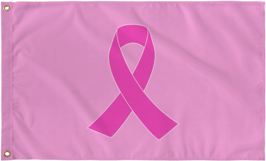Breast Cancer Awareness Pink Ribbon Flag - Pink Ribbon (580x580), Png Download