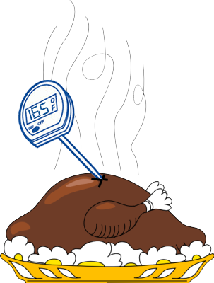 Cooked Turkey Drawing - Hot Food Clip Art (303x400), Png Download