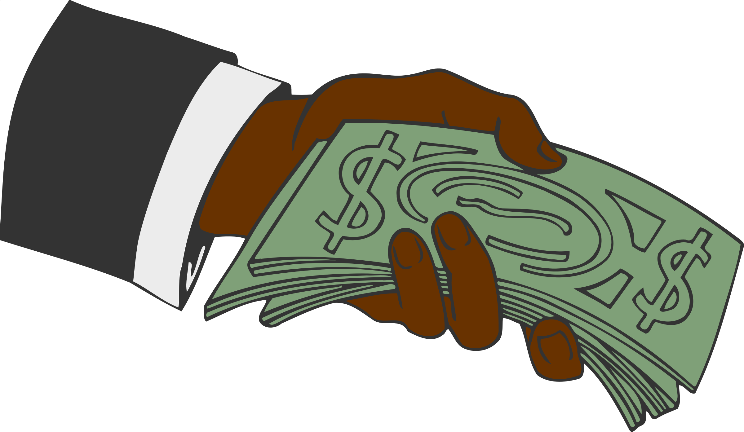 Money Clipart Hand Gesture - Hand With Money Png (2400x1394), Png Download