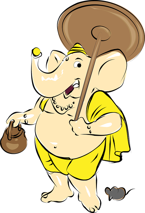 Cartoon Wishes For Ganesh Chaturthi (480x707), Png Download