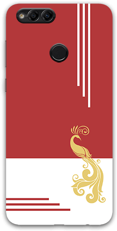 Peacock Free Hand Drawing With White Stripes Honor - Mobile Phone (600x600), Png Download