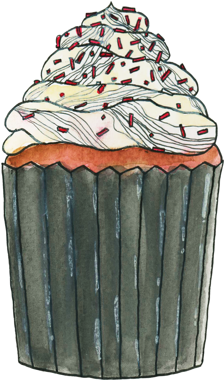 Strawberry Ice Cream Red Velvet Cupcake - Red Velvet Cake (1772x1772), Png Download