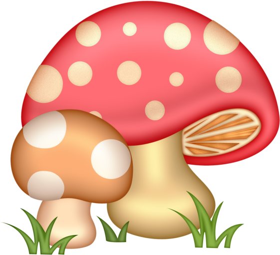 Clip Art - Hippie Mushroom Clipart (580x530), Png Download