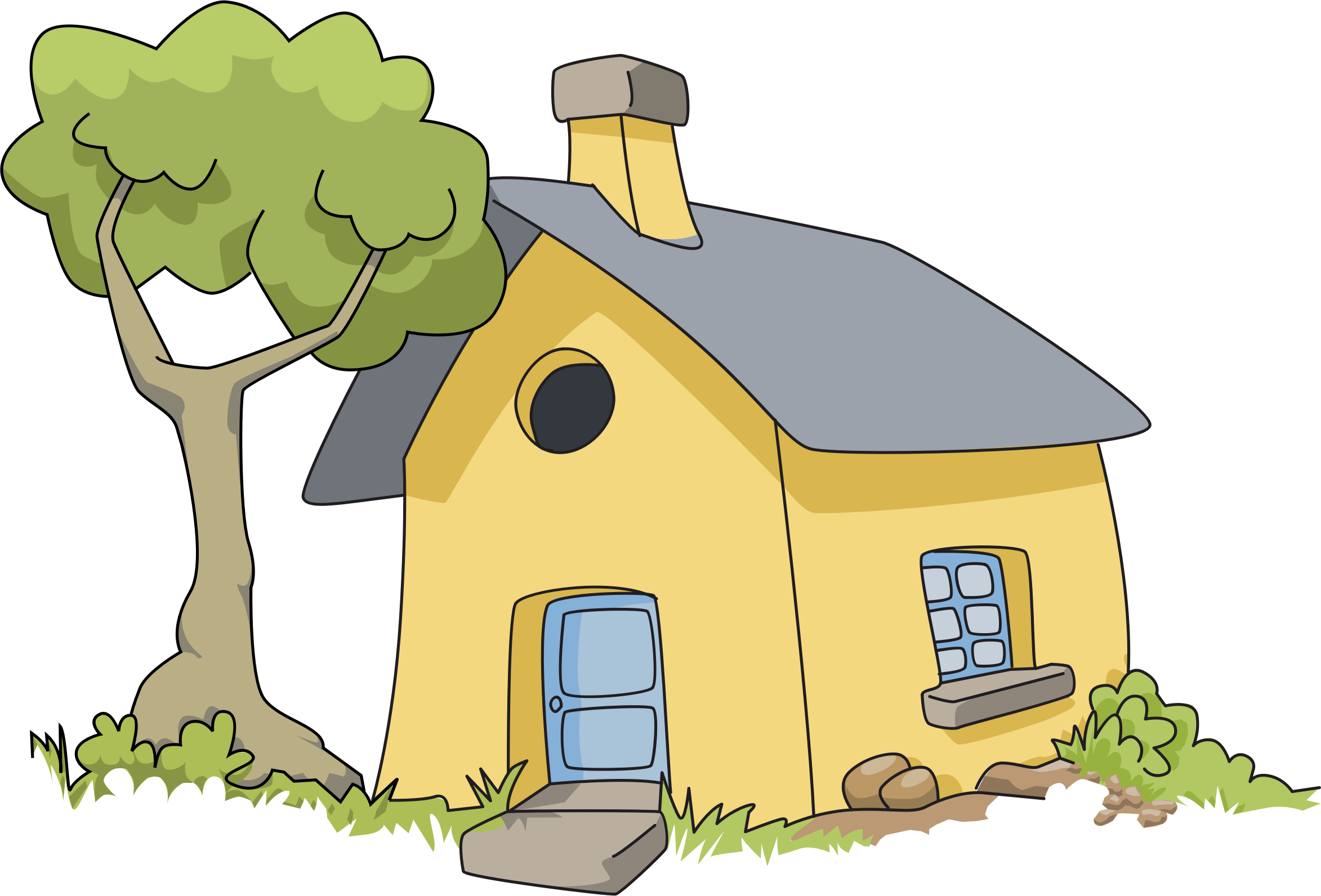 Clipart House Of Tree - Home Clipart Png (2346x1592), Png Download