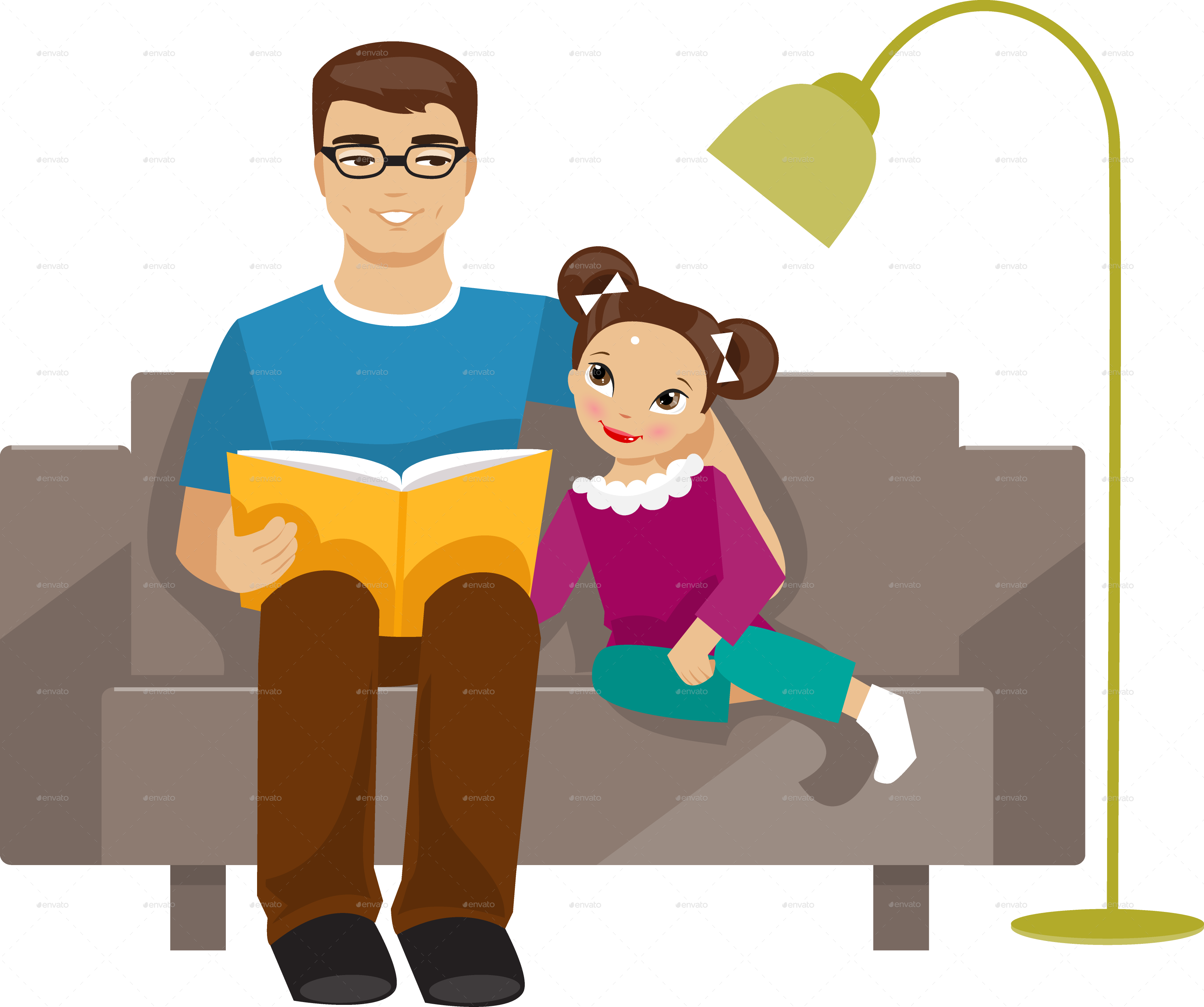 Father And Daughter Clipart Collection - Father And Daughter Clipart Png (3391x2838), Png Download
