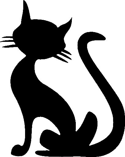 Black Cat Tattoo Design - Cat Stencil (409x514), Png Download