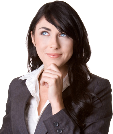 Business Woman Thinking (391x464), Png Download