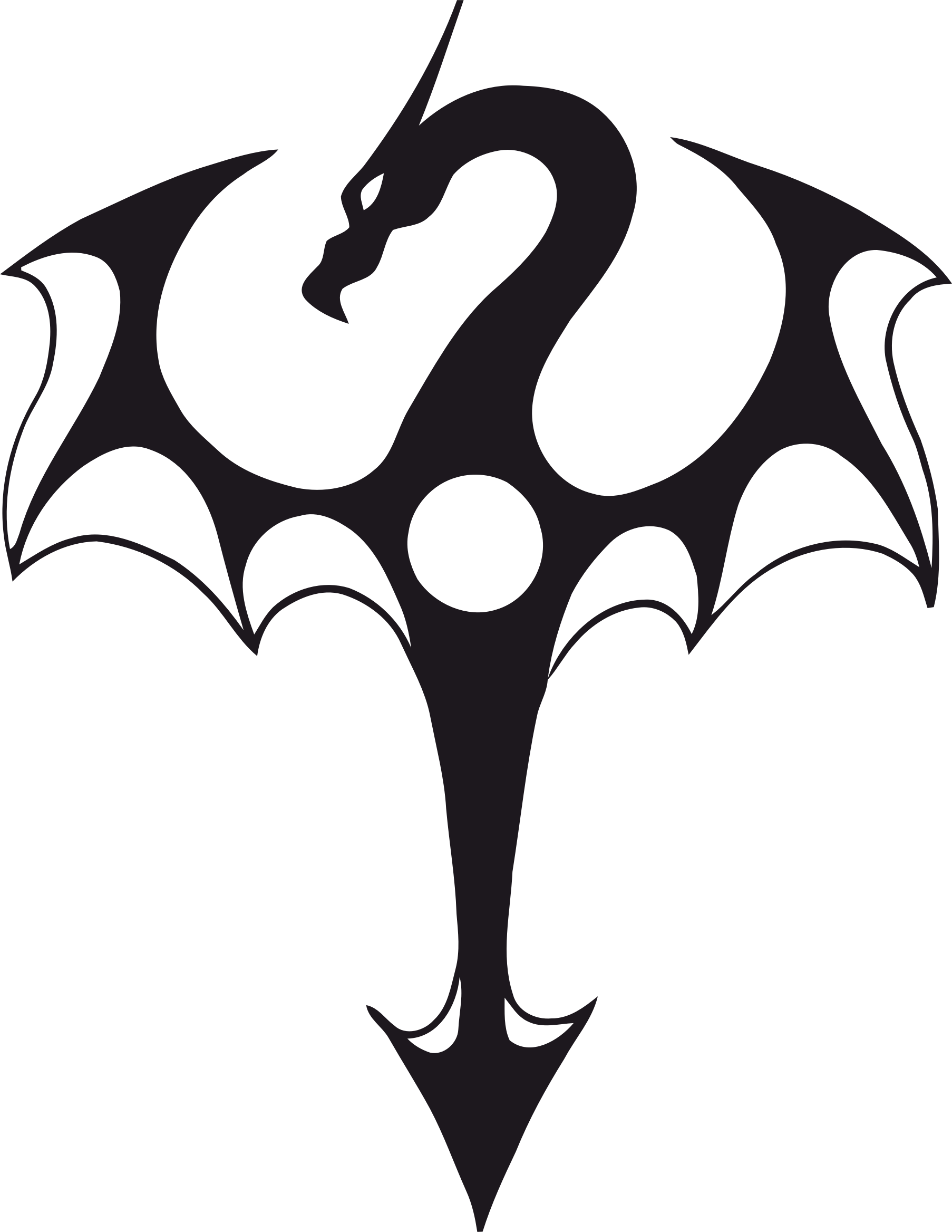 Tribal Dragon 41 Clip Art Royalty Free Stock - Dessin De Dragon Tribal (1806x2336), Png Download