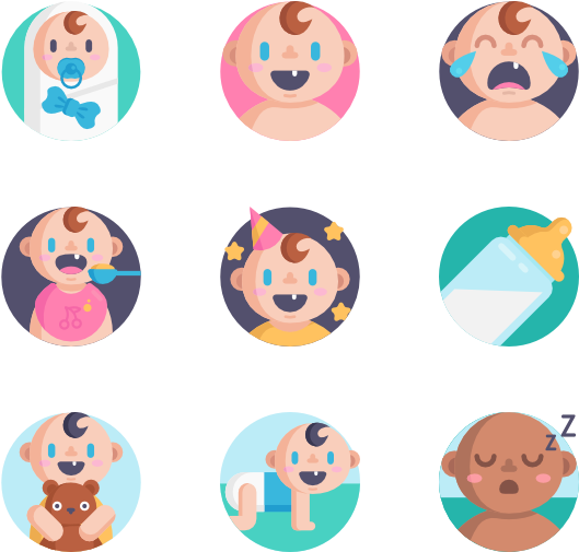 Baby - Baby Flat Icon Png (600x564), Png Download