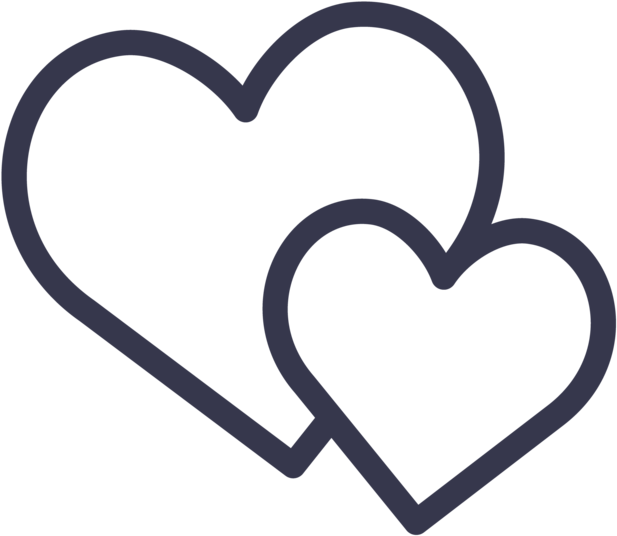 Royalty Free Stock Friends Svg Heart - Double Heart Icon Png (800x800), Png Download
