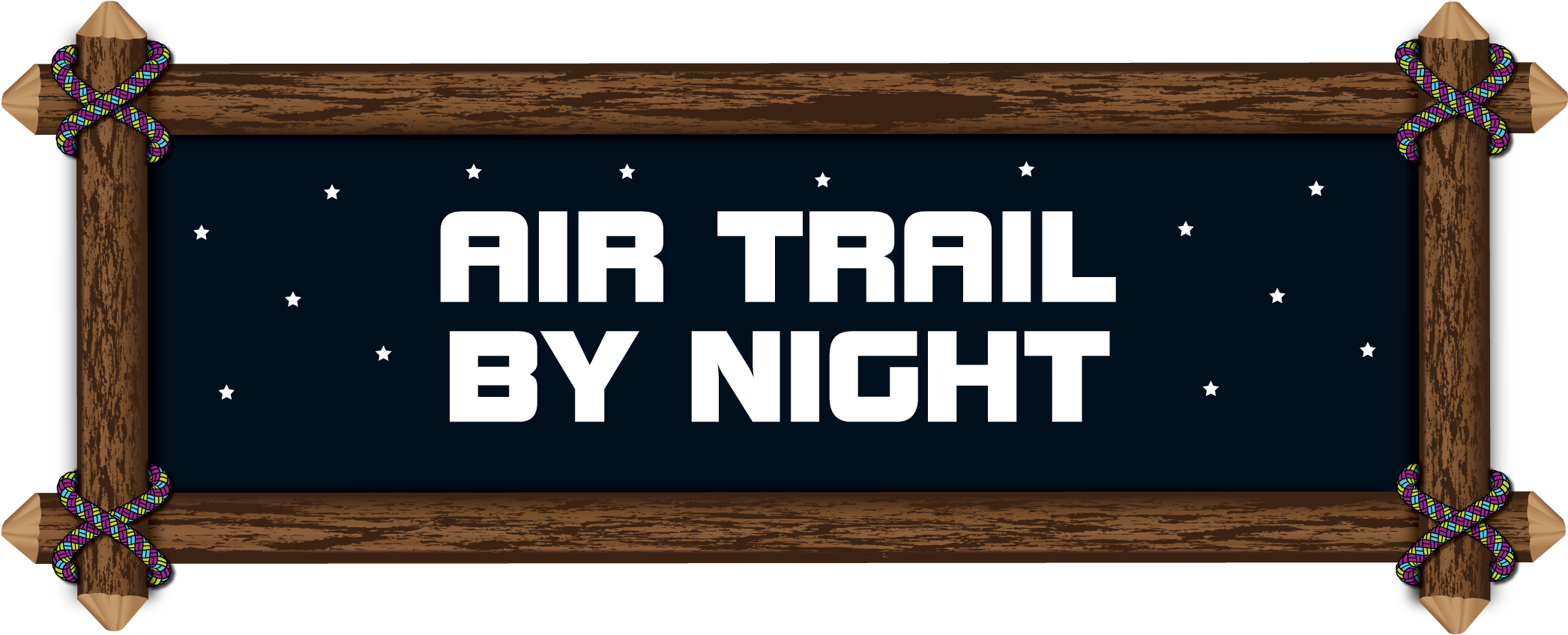 Air Trail By Night Wooden Sign - Wood (2186x879), Png Download