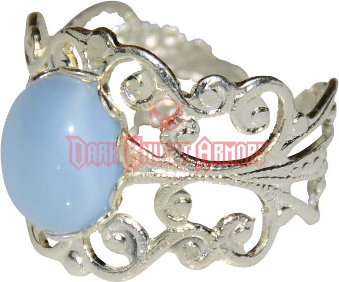 "silver Filigree Blue Moonstone Ring" (700x700), Png Download