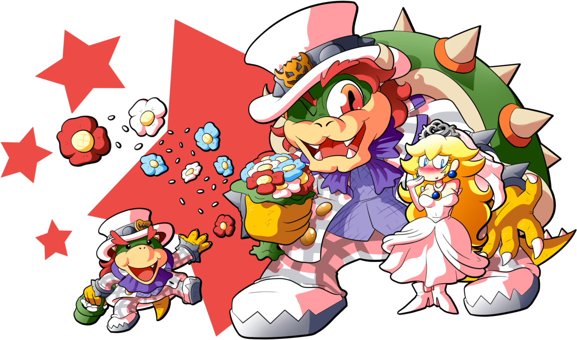 Graphic Royalty Free Download Just Married By Blargen - Super Mario Odyssey Bowser And Peach (1160x688), Png Download