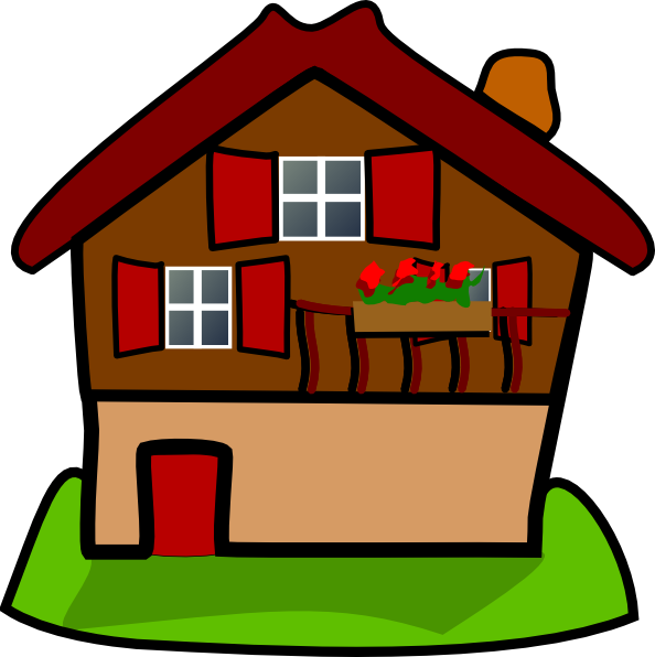 Cartoon House Clip - Cartoon House Png (594x596), Png Download