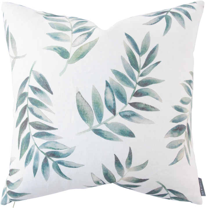 I Love The Watercolor Inspired Botanical Leaves On - Cushion (800x800), Png Download