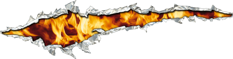 Pegatina Chapa Rasgada Fuego - Fire (799x203), Png Download