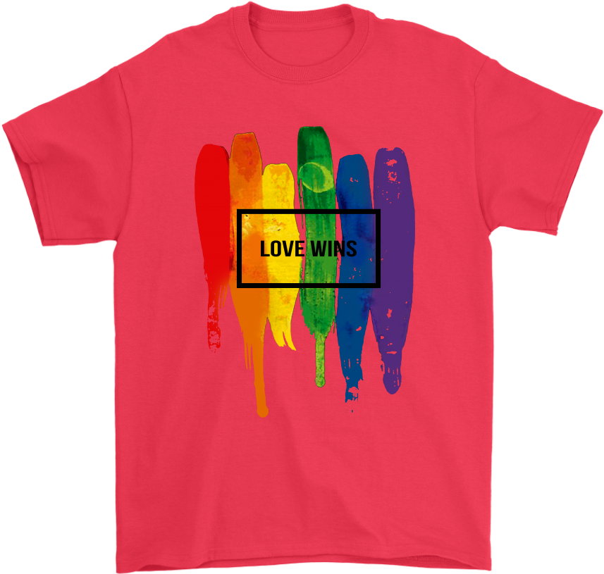 Watercolor Lgbt Love Wins Rainbow Paint Typographic - Louis Vuitton Mickey Mouse (1024x1024), Png Download