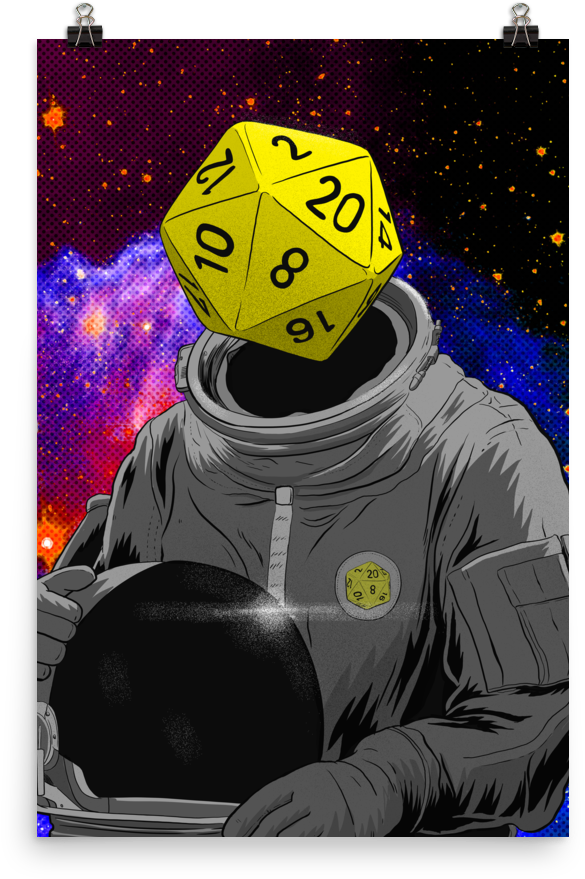 "d20 Astronaut" Poster - Poster (1000x1000), Png Download