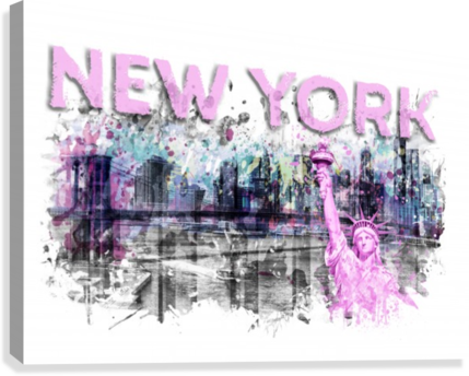 Modern Art New York City Skyline Splashes - Giclee Print: Modern Art New York City Skyline Splashes (429x344), Png Download