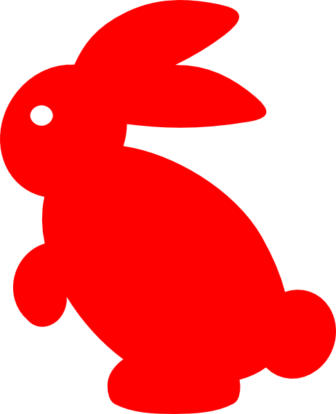 Red - Red Rabbit Clipart (486x599), Png Download