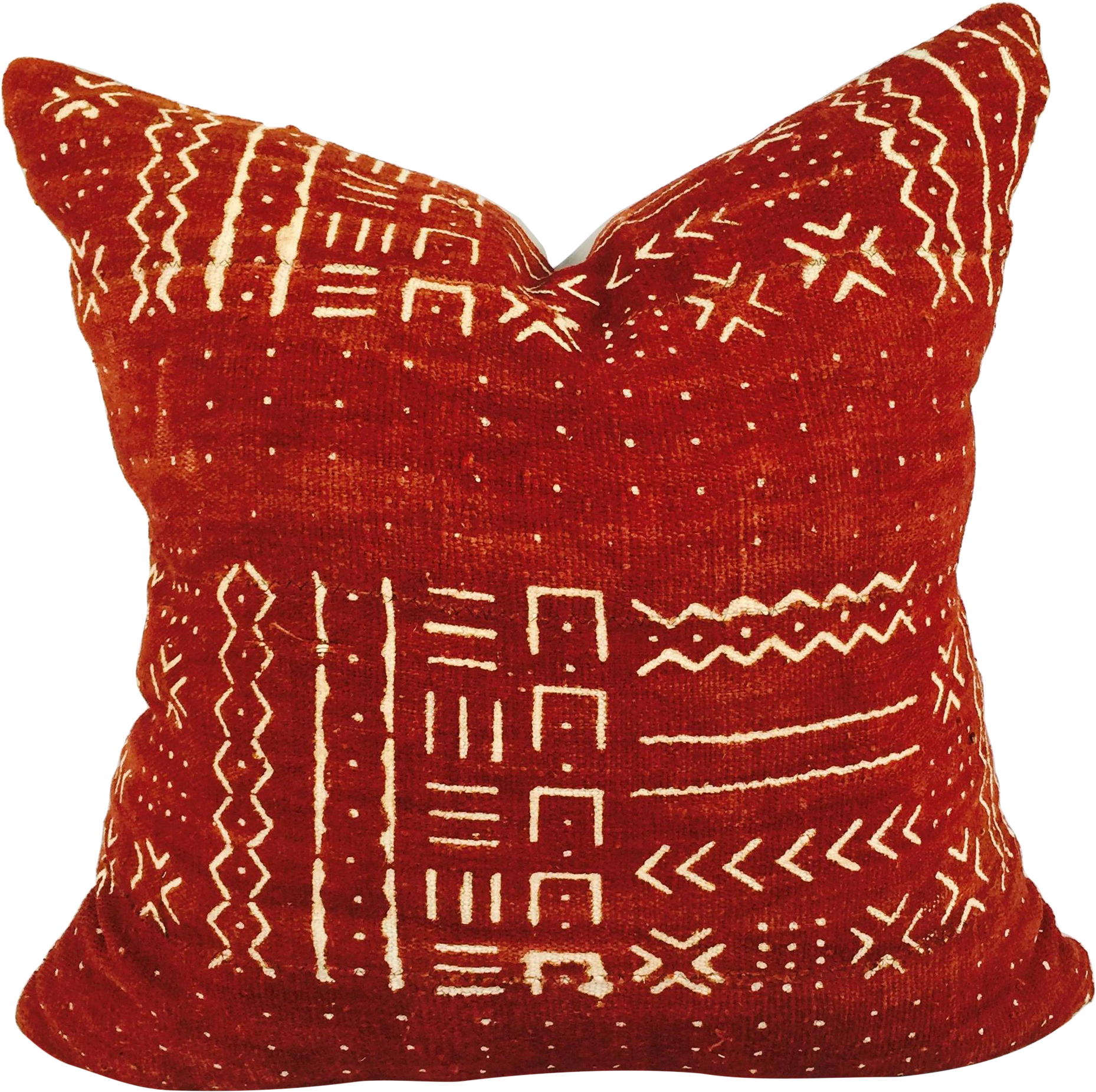 Fabric Drawing Pillow Cover Design - Red Mud Cloth Pillow Cover (2063x2054), Png Download