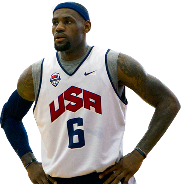 Lebron James - Lebron James Usa Transparent (604x614), Png Download