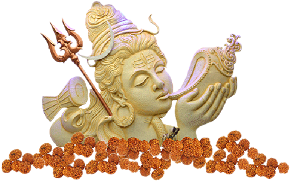 Lord Shiva - Rudraksha Beads Shiva (600x370), Png Download