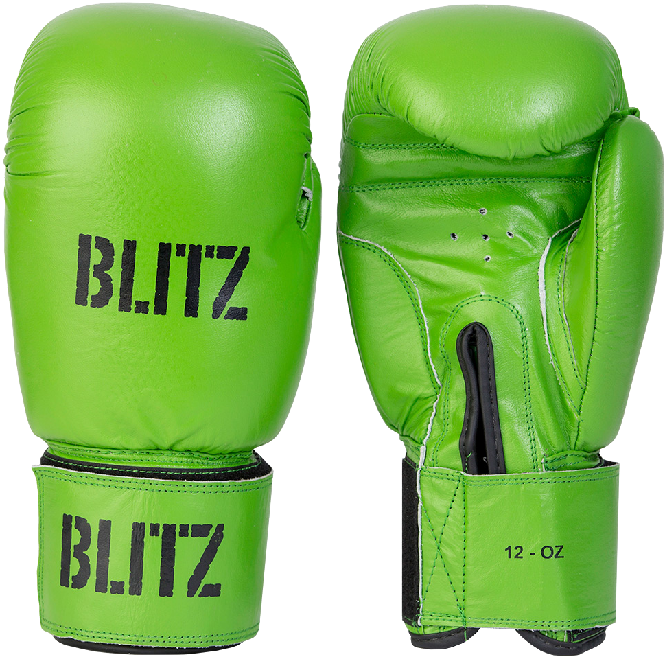 Standard Leather Boxing Gloves Green - Blitz - Pu Boxing Gloves (1000x1000), Png Download