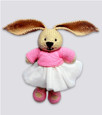 Handmade Knitted Beige Bunny Cotton Eco Friendly Stuffed - Child (570x374), Png Download