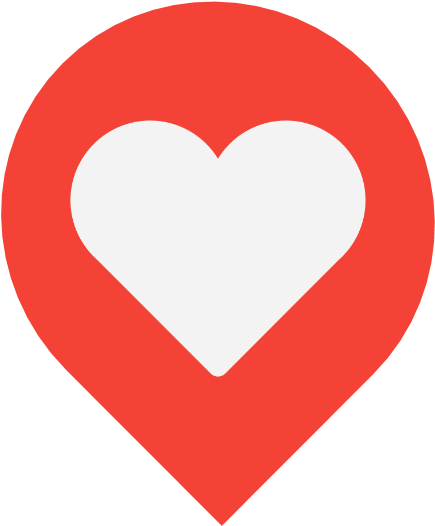 Love Map Marker - Heart (534x537), Png Download