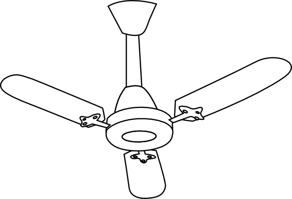 Standing Table Ceiling Fan - Ceiling Fan Clip Art (600x410), Png Download