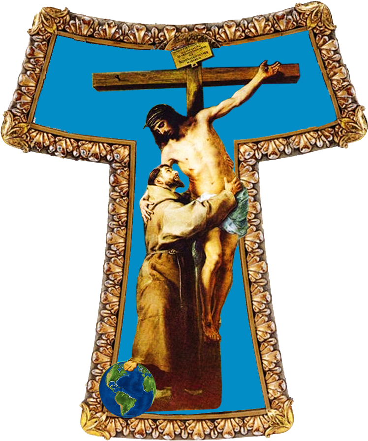 Saint Francis Of Assisi Embracing The Crucified Christ (900x900), Png Download