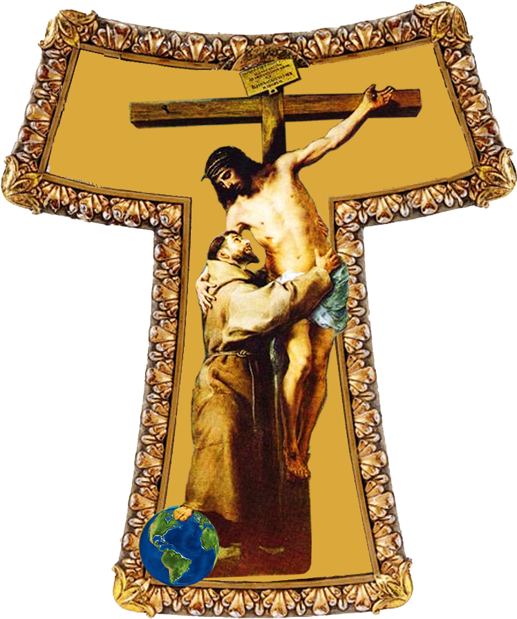 Saint Francis Of Assisi Embracing The Crucified Christ (900x900), Png Download