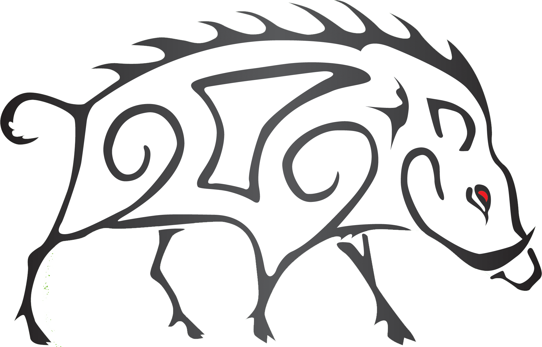 Clip Download Edward Png Embroidery Designs - Easy Drawings Of A Boar (1850x1184), Png Download