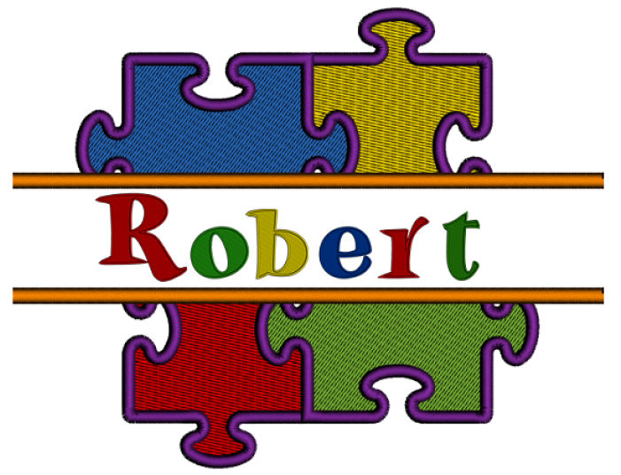 Autism Awareness Puzzle Split Filled Machine Embroidery - Embroidery (700x700), Png Download