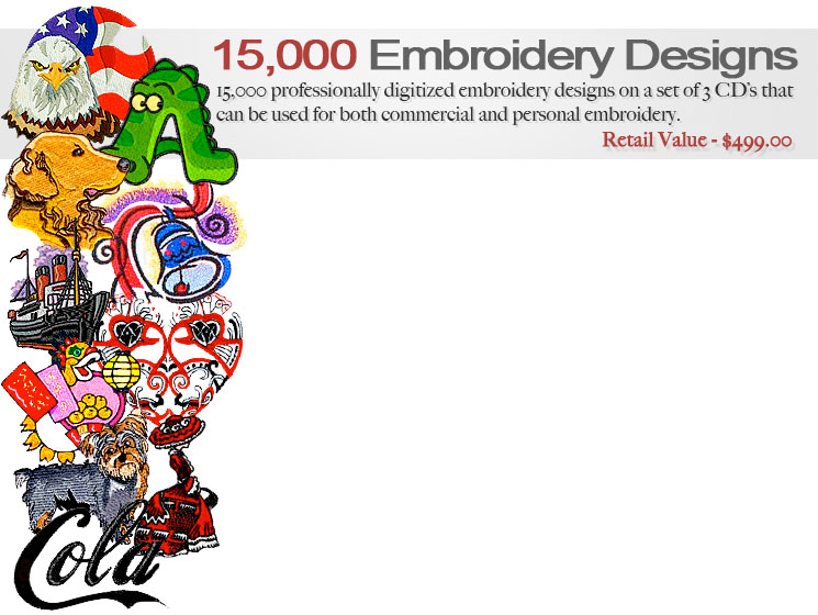 The 15,000 Embroidery Designs Cd Has Over 15,000 Professionally - Patriotic Eagle Embroidery Design (745x560), Png Download