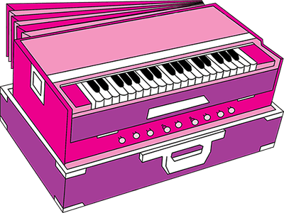 Featured Instrument - Harmonium Cartoon (400x300), Png Download