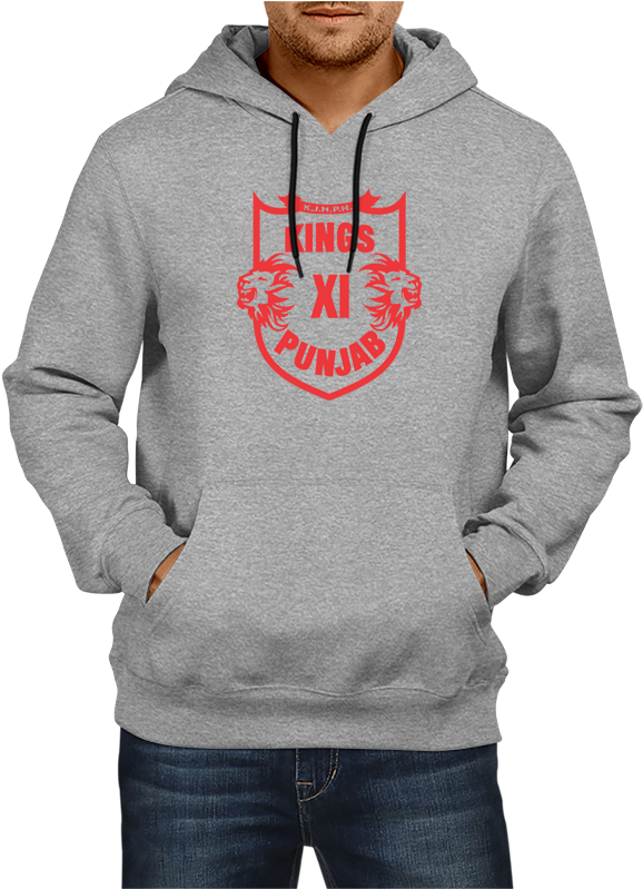 Ipl 04 G- Kings Xi Punjab Hoodie Grey - Cristiano Ronaldo Hoodie (800x800), Png Download