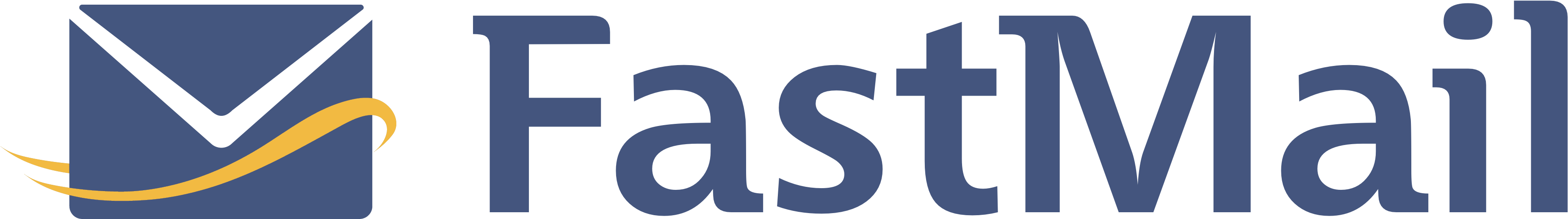 Blue On Transparent, Including Wordmark - Fast Mail (4096x1024), Png Download