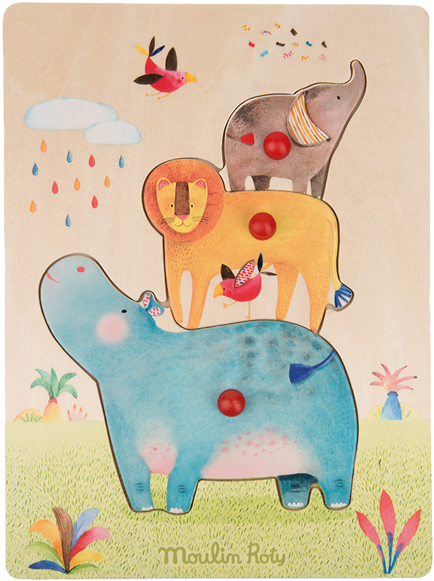 Moulin Roty Les Papoum Animal Puzzle - Moulin Roty Puzzle (900x670), Png Download